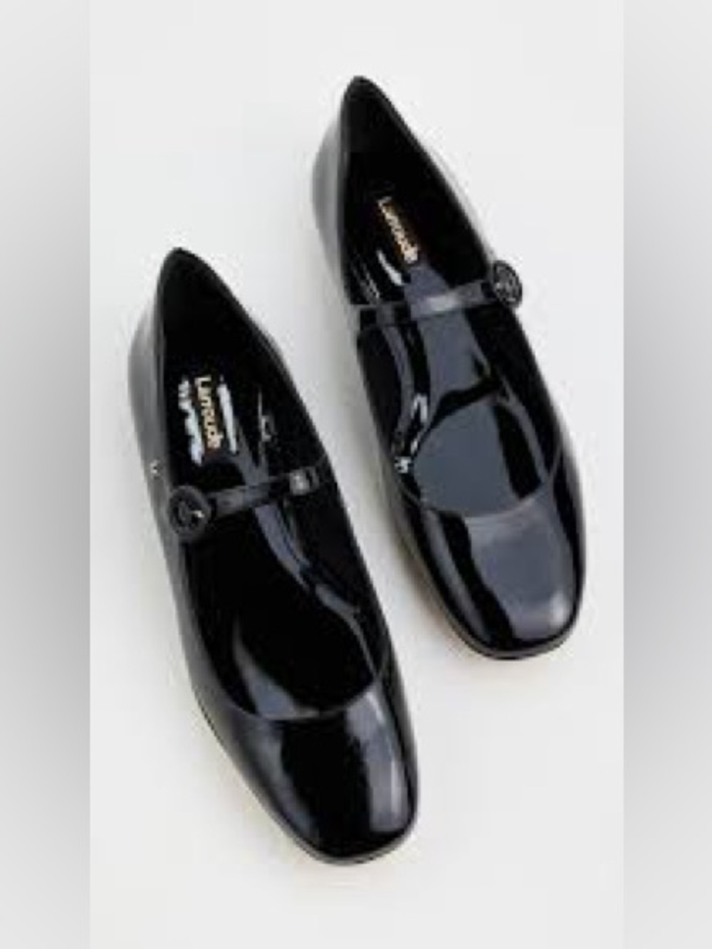 Larroude Blair Ballet Flats, Black Patent Size 9.5
